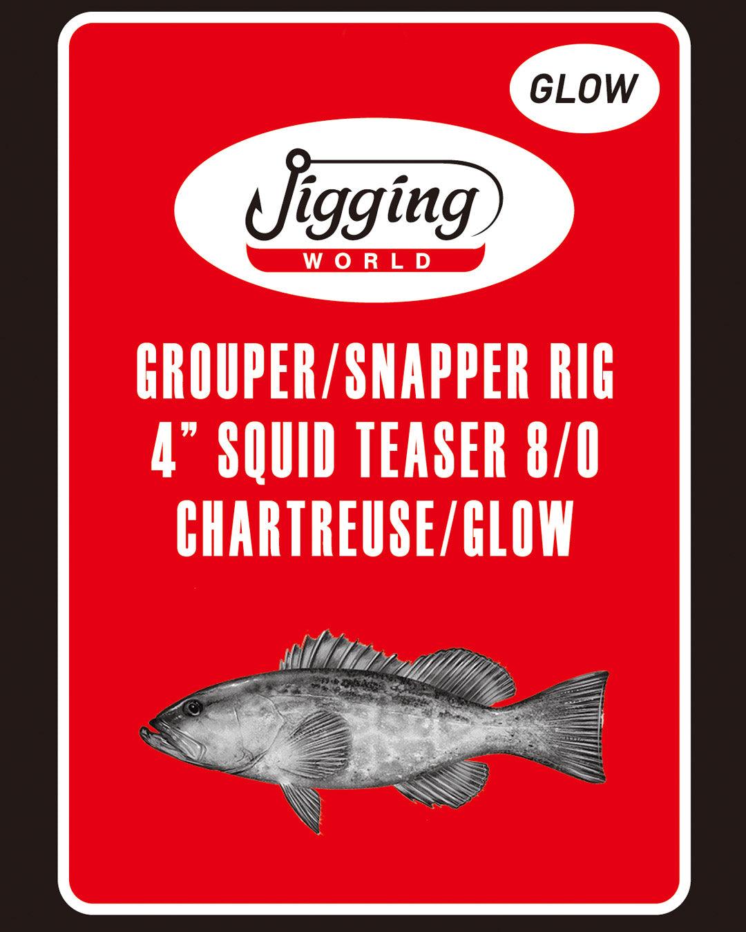 Jigging World Grouper/Snapper Hi-Lo 3" Fat Squid Teaser Rigs