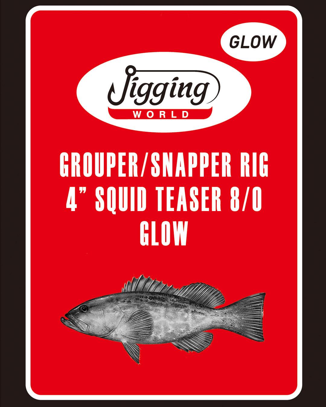 Jigging World Grouper/Snapper Hi-Lo 4" Squid Teaser Rigs