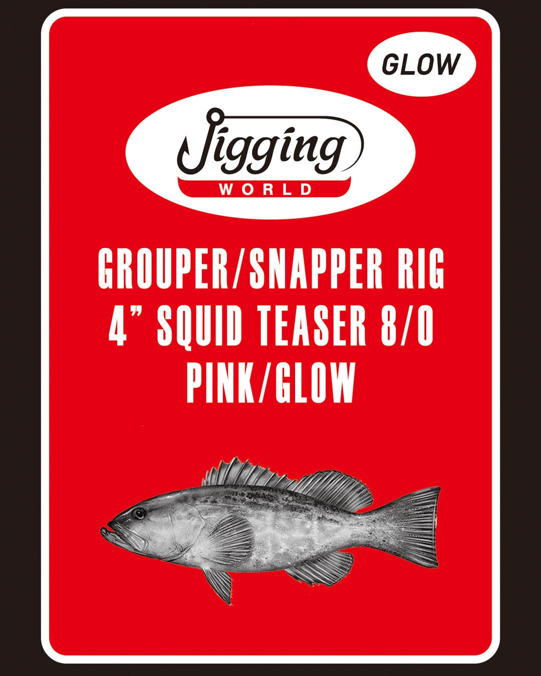 Jigging World Grouper/Snapper Hi-Lo 4" Squid Teaser Rigs